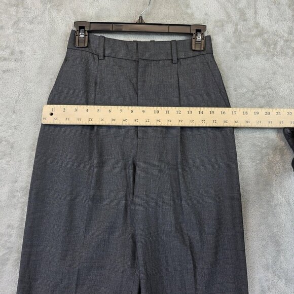 Uniqlo Pants Womens XS Gray Plaid High Rise Dress Trousers Work Office Stretch - Picture 5 of 11